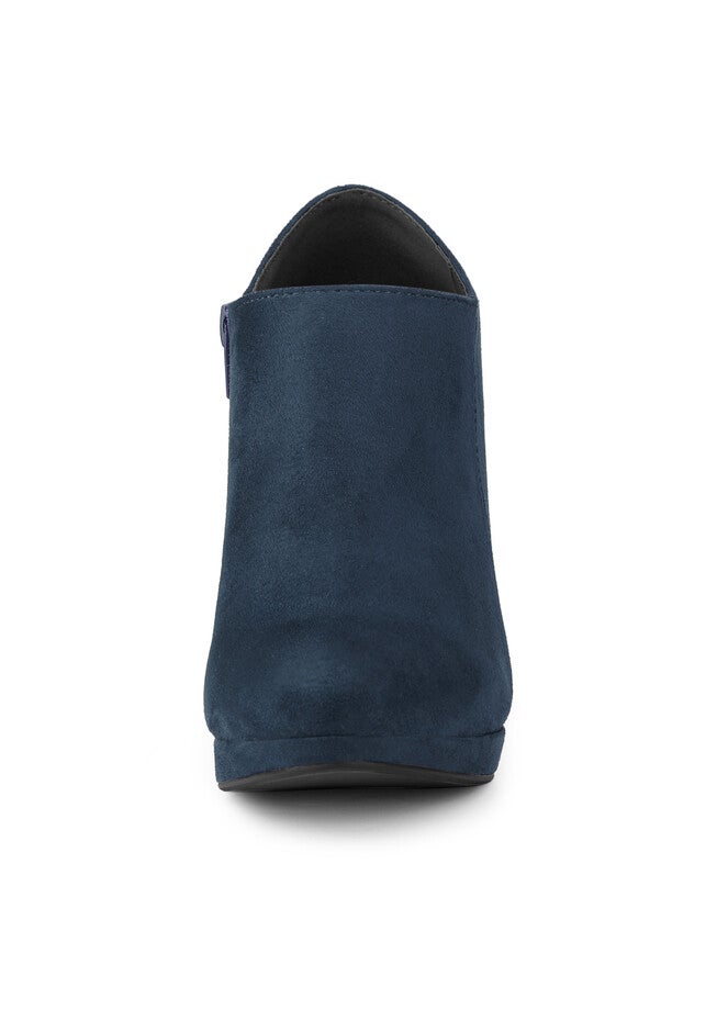 PLATFORM ROUND TOE ANKLE BOOTIES, Navy Blue / Navy, alternate image number 1