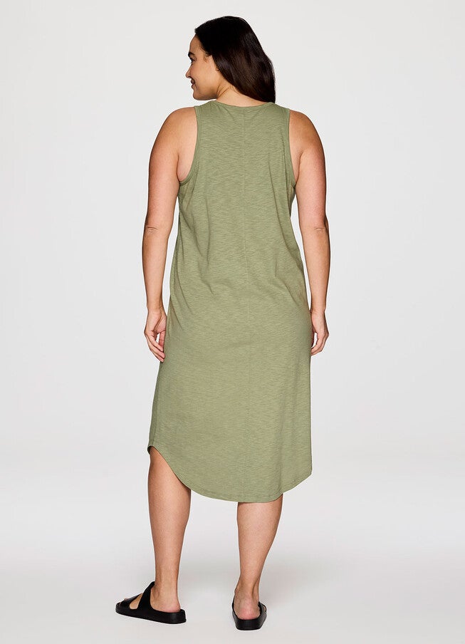 Plus Weekender Midi Tank Dress, Olive / Olive Green, alternate image number 2