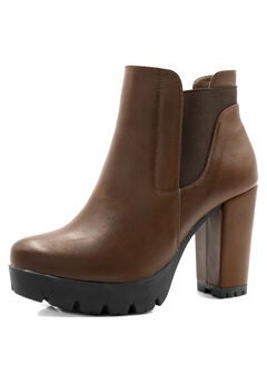 CHUNKY HIGH HEEL PLATFORM ANKLE BOOTIES