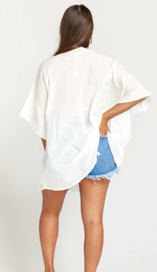 PETA LACE UP TUNIC IN WHITE, White / White, alternate image number null