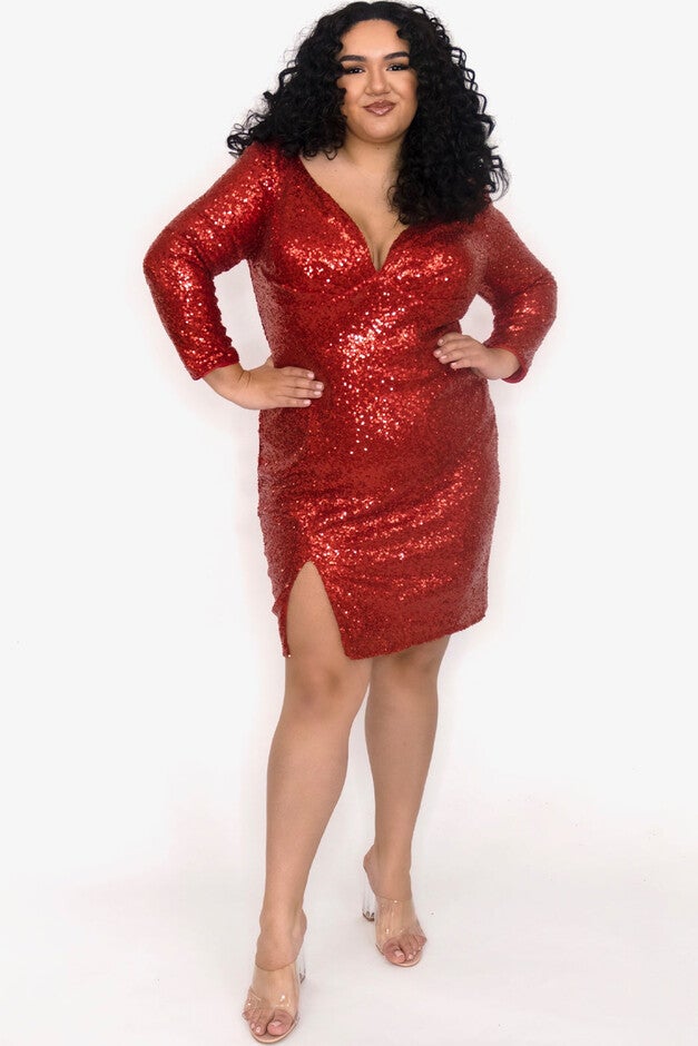 EMPIRE STRIKES PARTY DRESS, Ruby Red / Red, alternate image number null