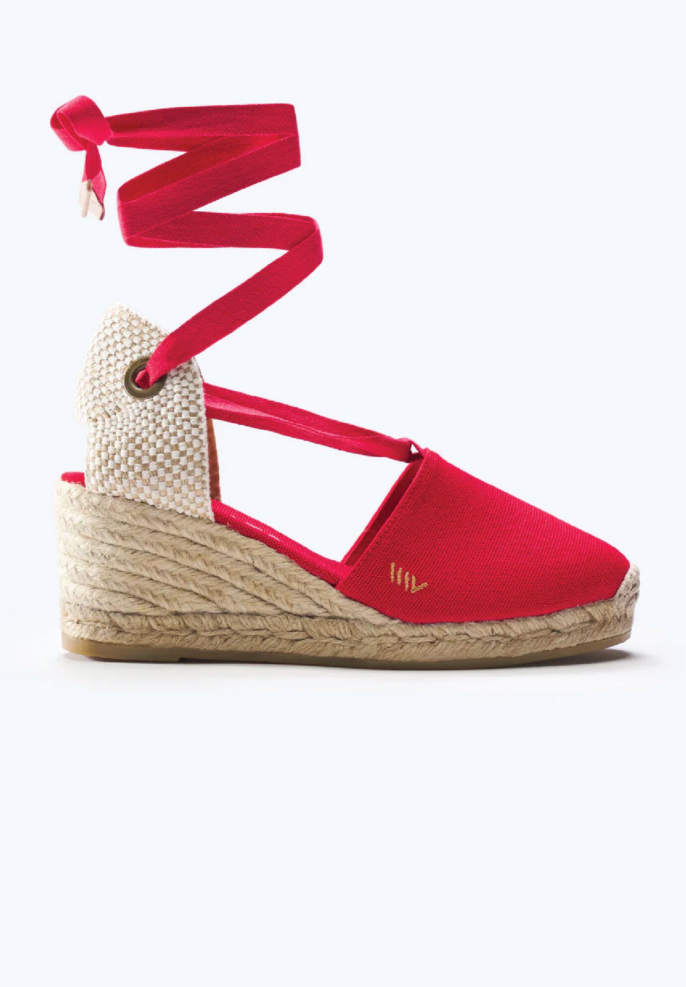 Escala Canvas Espadrille Wedges, Red / Red, hi-res image number 0