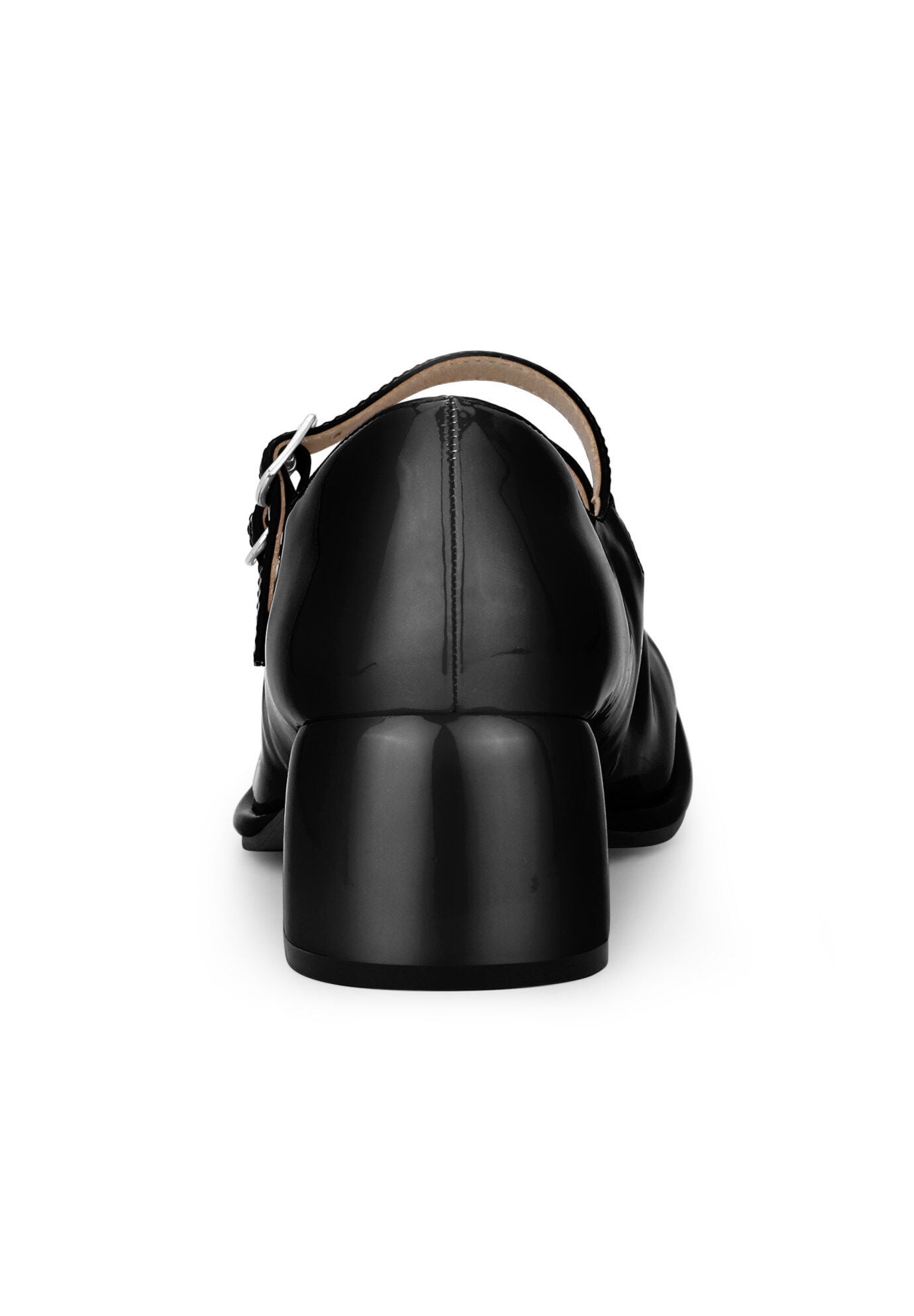 Square Toe Block Heels Mary Jane Shoes, Black / Black, alternate image number 2