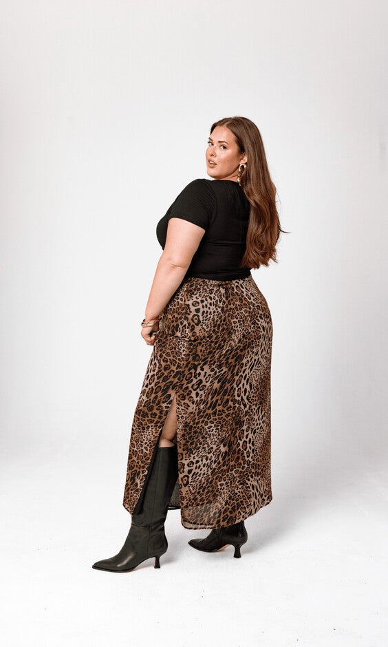 Bella Leopard Maxi Skirt, Leopard / Tan, alternate image number 1