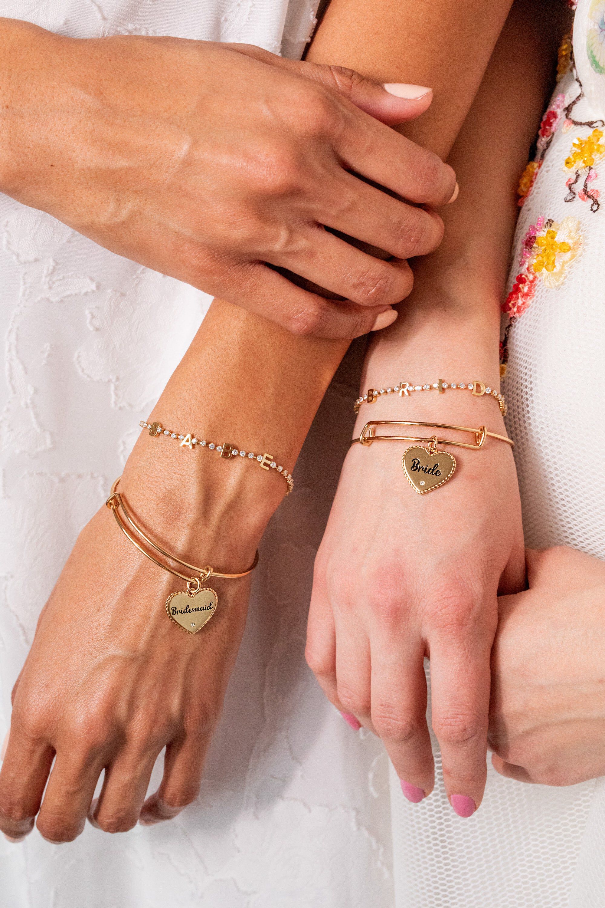 Bridesmaid Heart Bangle, Gold / Gold, alternate image number 2