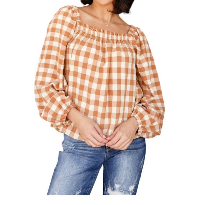 ONE FINE AFTERNOON TOP, Caramel / Brown, hi-res image number null