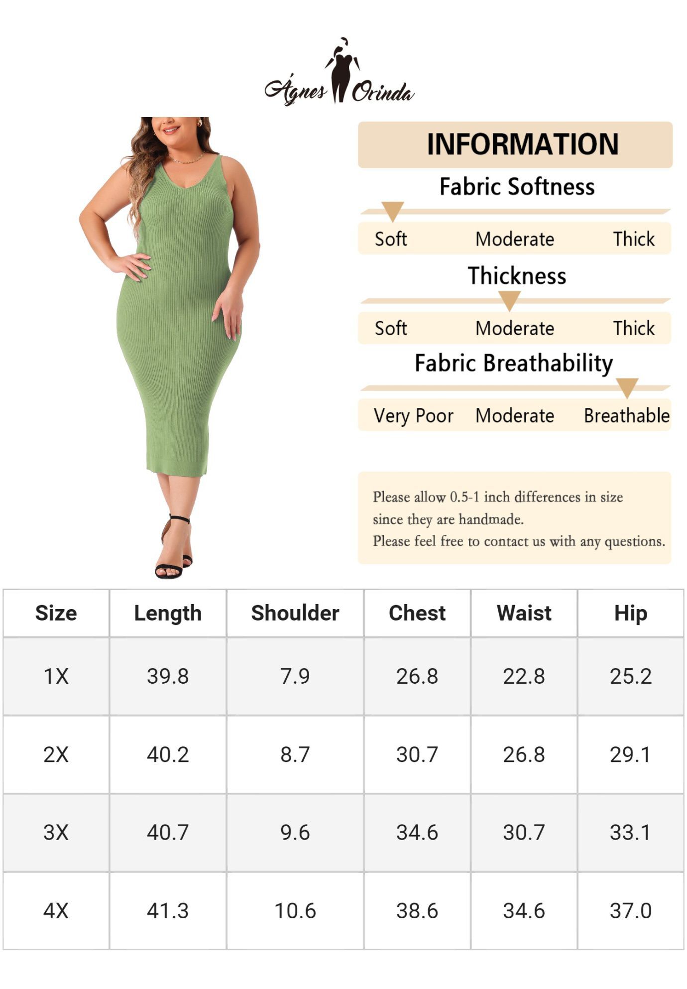 Sleeveless V Neck Ribbed Knit Bodycon Midi Sweater Cami Dress, Green / Light Green, alternate image number 4