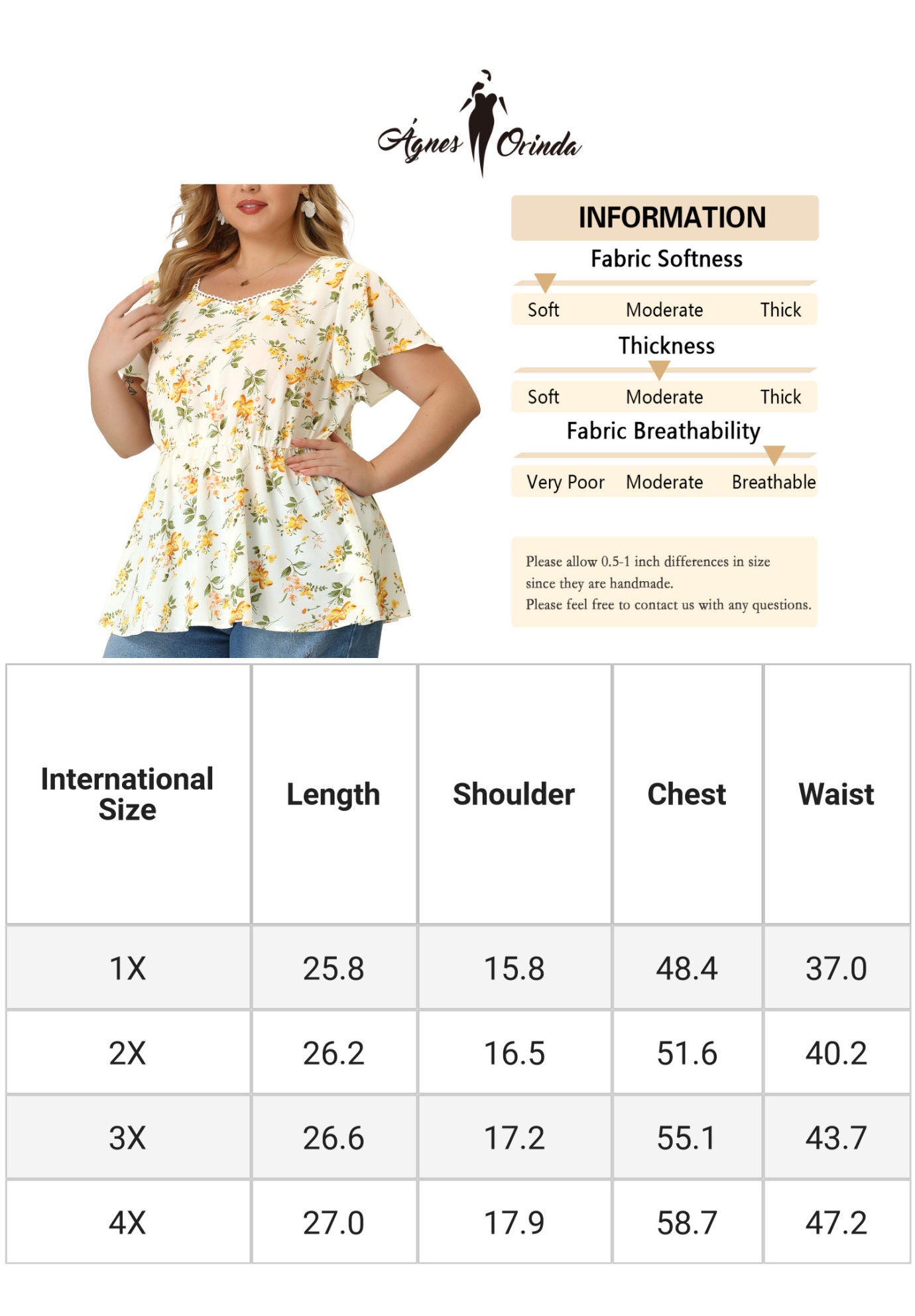 Peplum Top Flare Short Sleeve Sweetheart Neck Summer Floral Blouse, White / White, alternate image number 4