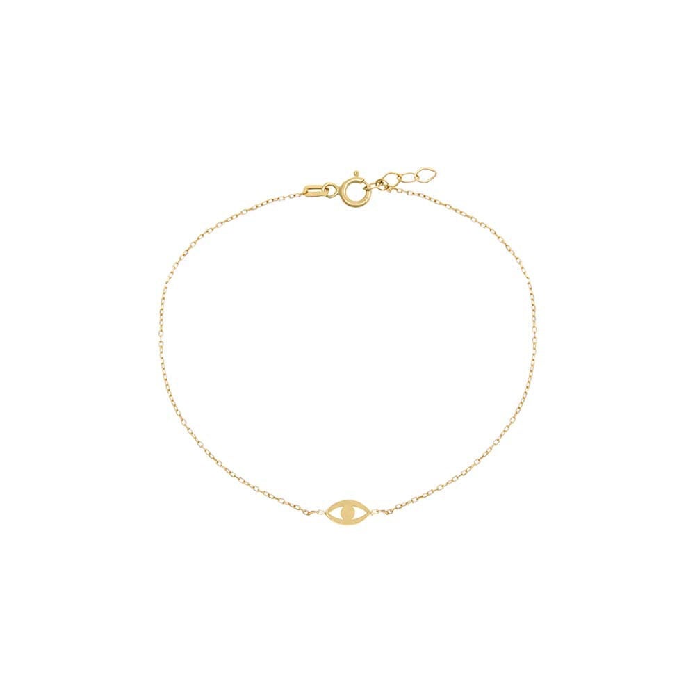 Mini Evil Eye Bracelet  14K Gold One Size, 14K Gold / Gold, hi-res image number 0
