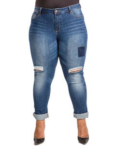 Steph Vintage Wash Destroyed Boyfriend Jeans