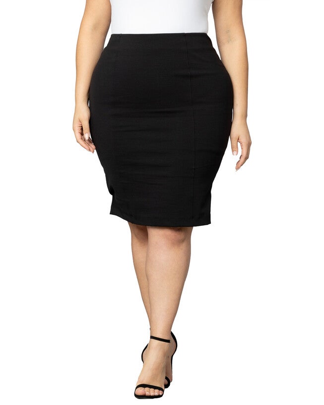 Curvy Pencil Skirt, BLACK NOIR / Black, hi-res image number 0