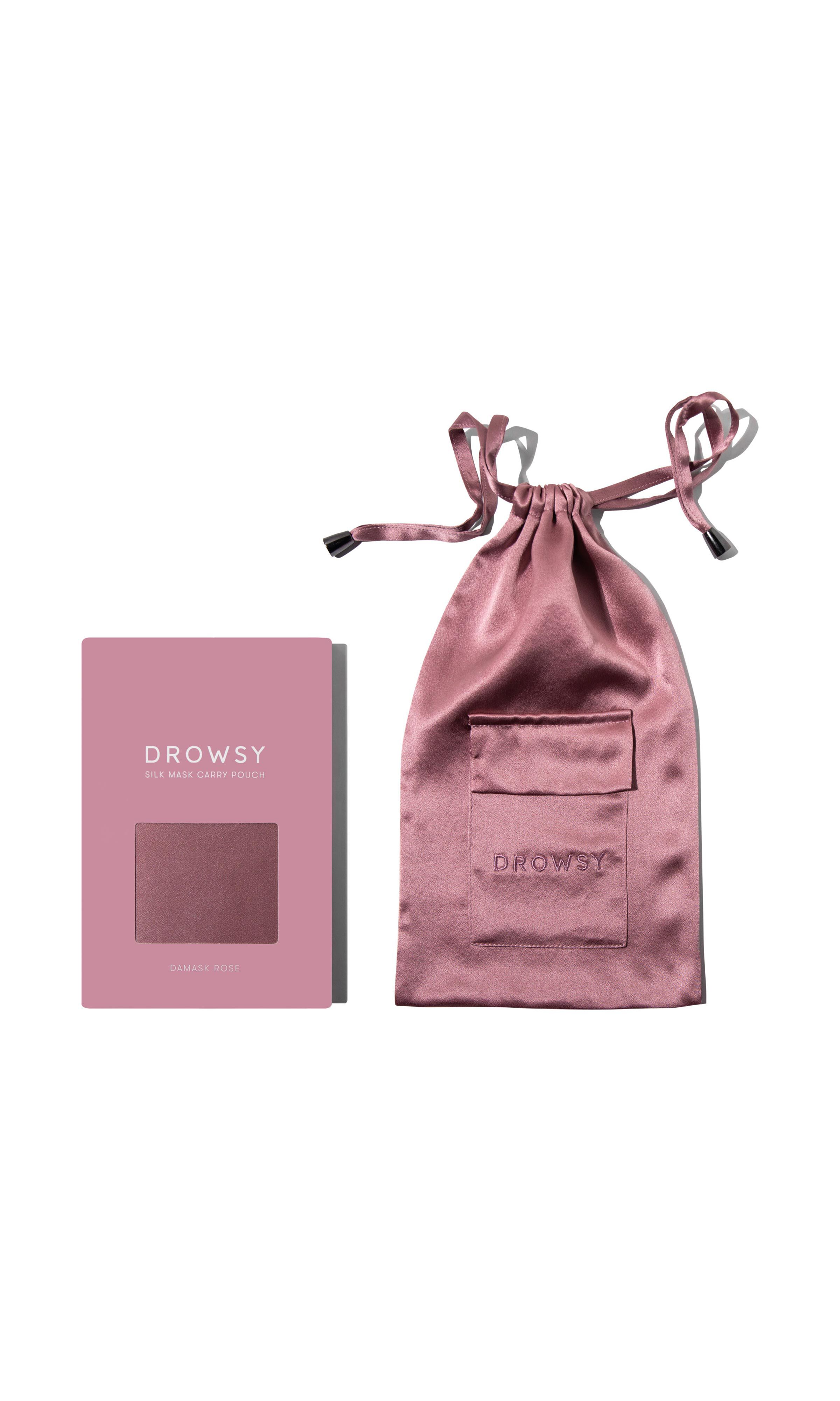 Silk Eyemask Carry Pouch, Damask Rose / Pink, hi-res image number 0