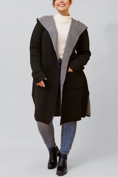 Nora Hooded Open Front Knit Cardigan