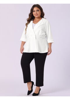NOTCHED LAPEL PEPLUM JACKET SUIT BLAZER