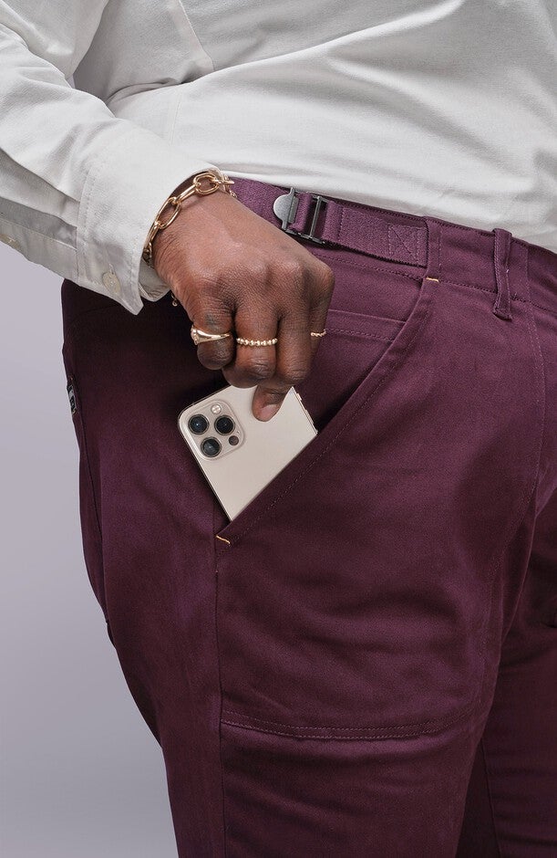 The Essential Cotton Twill Utility Pant, Merlot / Burgundy, alternate image number 3