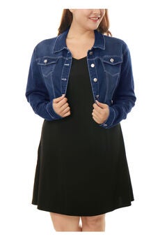 BUTTON CLOSED CROPPED DENIM JACKET