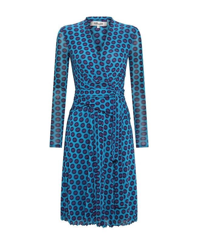 DVF BRENDA DRESS, FLOWER TIE BARRIER REEF / Navy, hi-res image number null