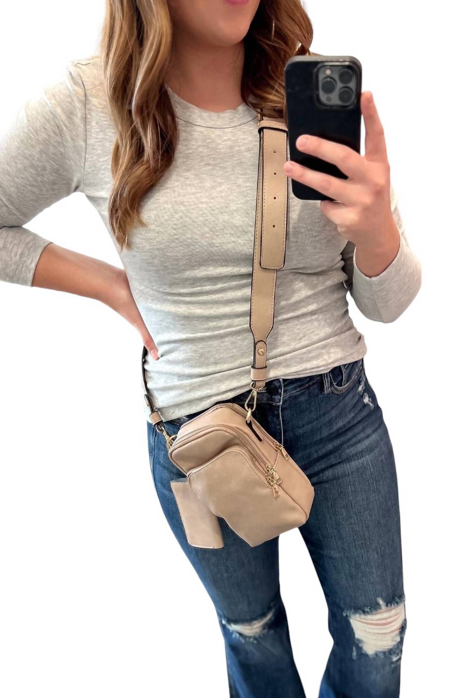 Women's Parker Crossbody Bag, Beige / Beige, alternate image number 1