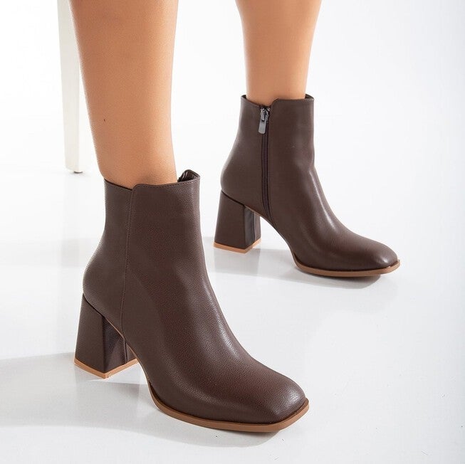 NADINE - BROWN ANKLE BOOTS, BROWN / Brown, alternate image number 1