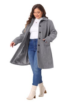 PETER PAN COLLAR SINGLE BREASTED WINTER LONG COAT