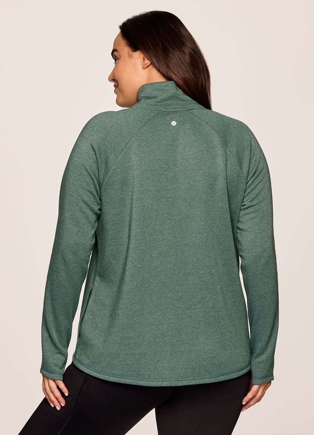 Prime Ready To Roll Fleece Zip Mock Neck Pullover, Green / Forest Green, alternate image number 1