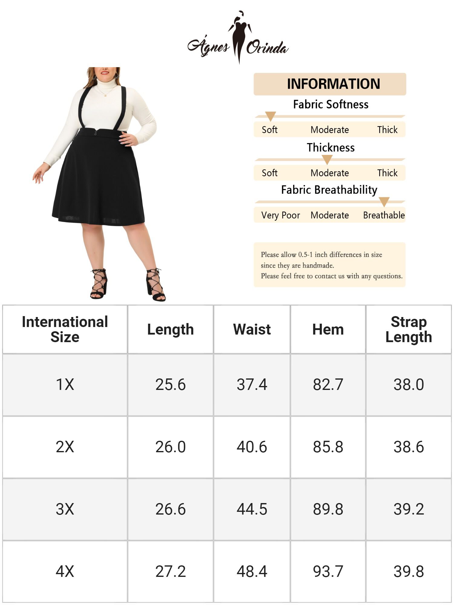 Overall Suspender Braces Dress Detachable Strap Short Skirt, Black / Black, alternate image number 4