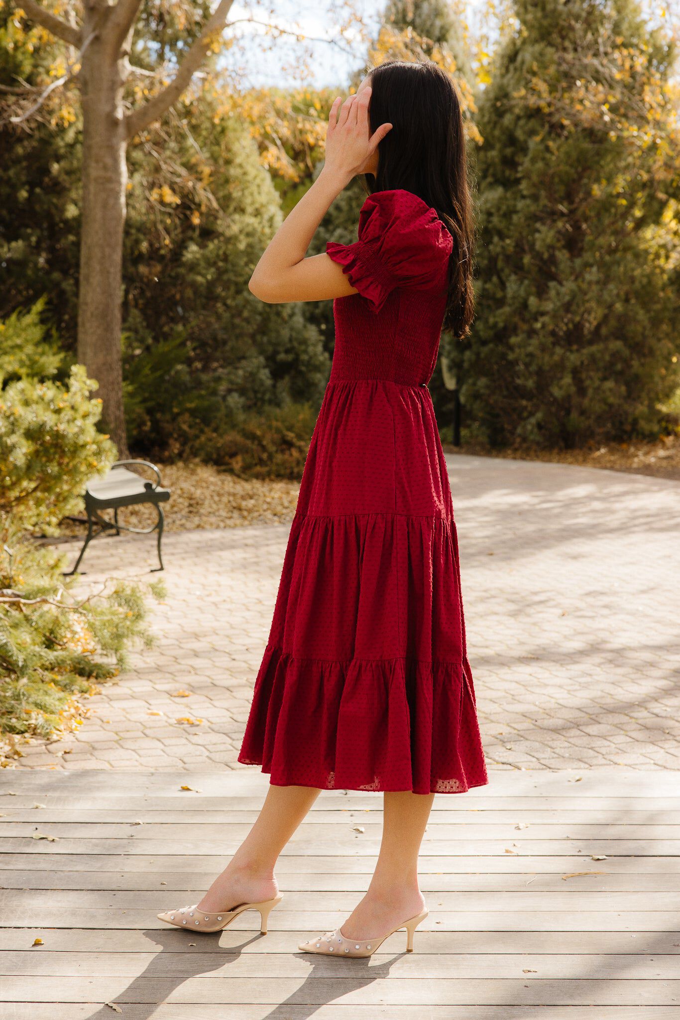 Cordelia Dress, Burgundy / Burgundy, alternate image number 3