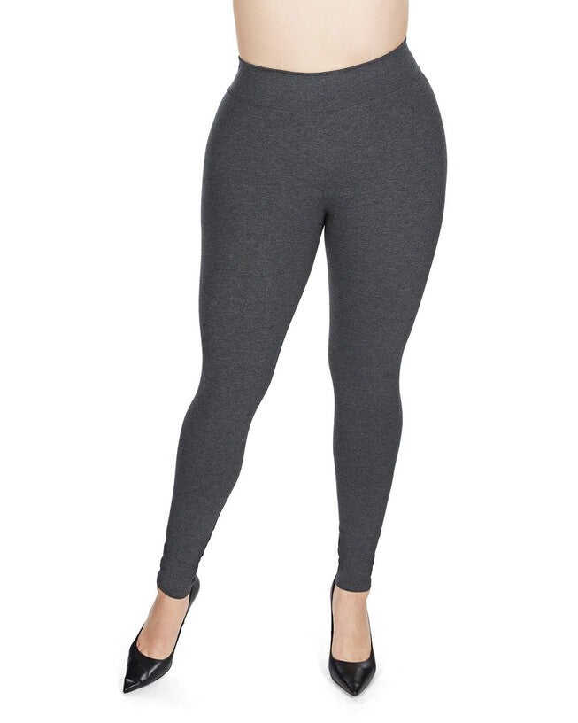 Cotton Blend Basic Yoga Pants, Gray Heather / Warm Grey, alternate image number 1