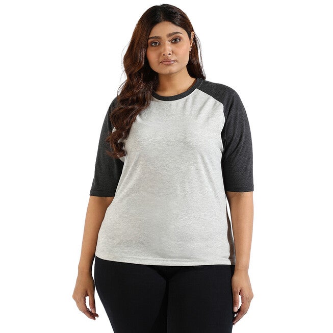 Women Halter Neck Quarter Sleeve Top, Light Grey / Light Grey, hi-res image number 0