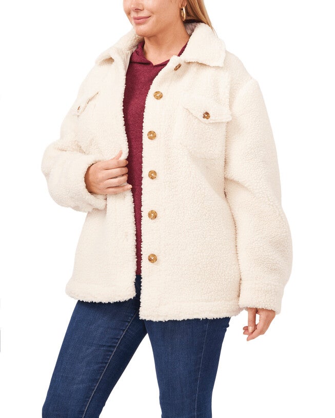 Front Pocket Collared Jacket, VANILLA / Vanilla, hi-res image number 0