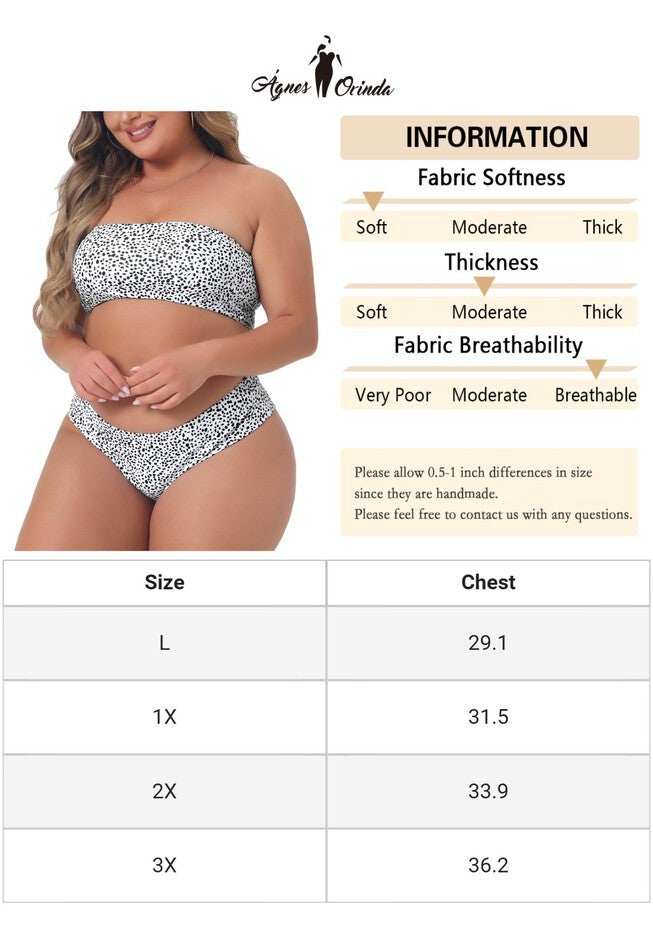 2 Pieces Bandeau Off Shoulder High Waist Bikini, White / White, alternate image number 4