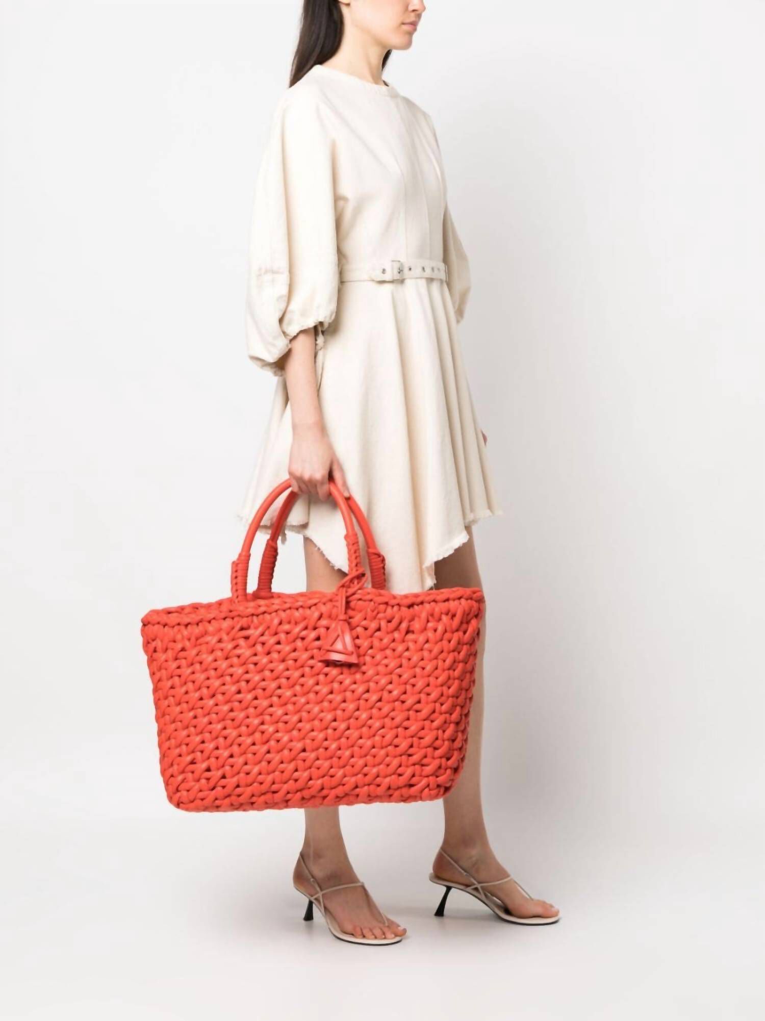Icon Leather Big Tote Bag in Orange, , alternate image number 1