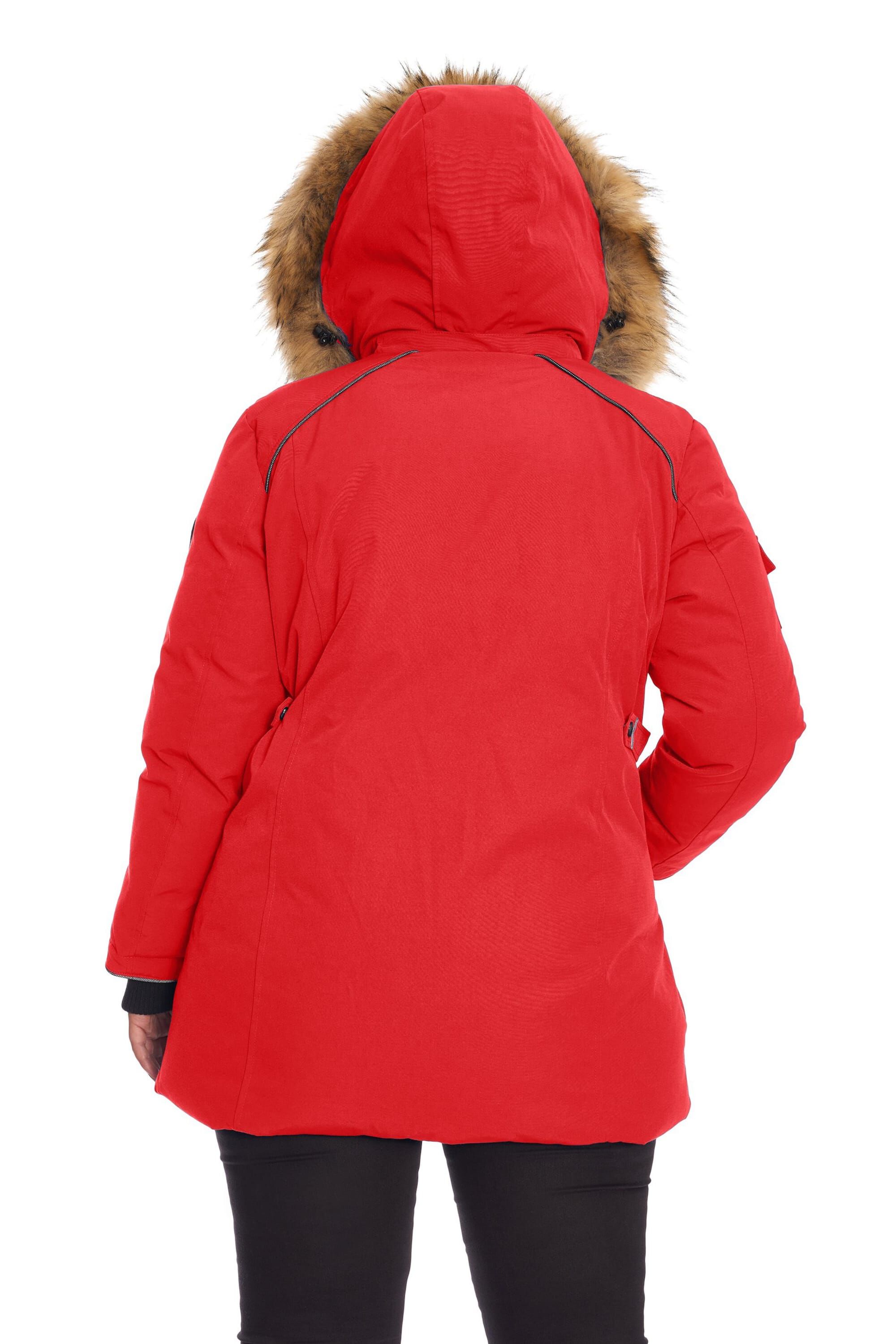 GLACIER | Vegan Down Recycled Parka Winter Jacket, Crimson / Red, alternate image number 2