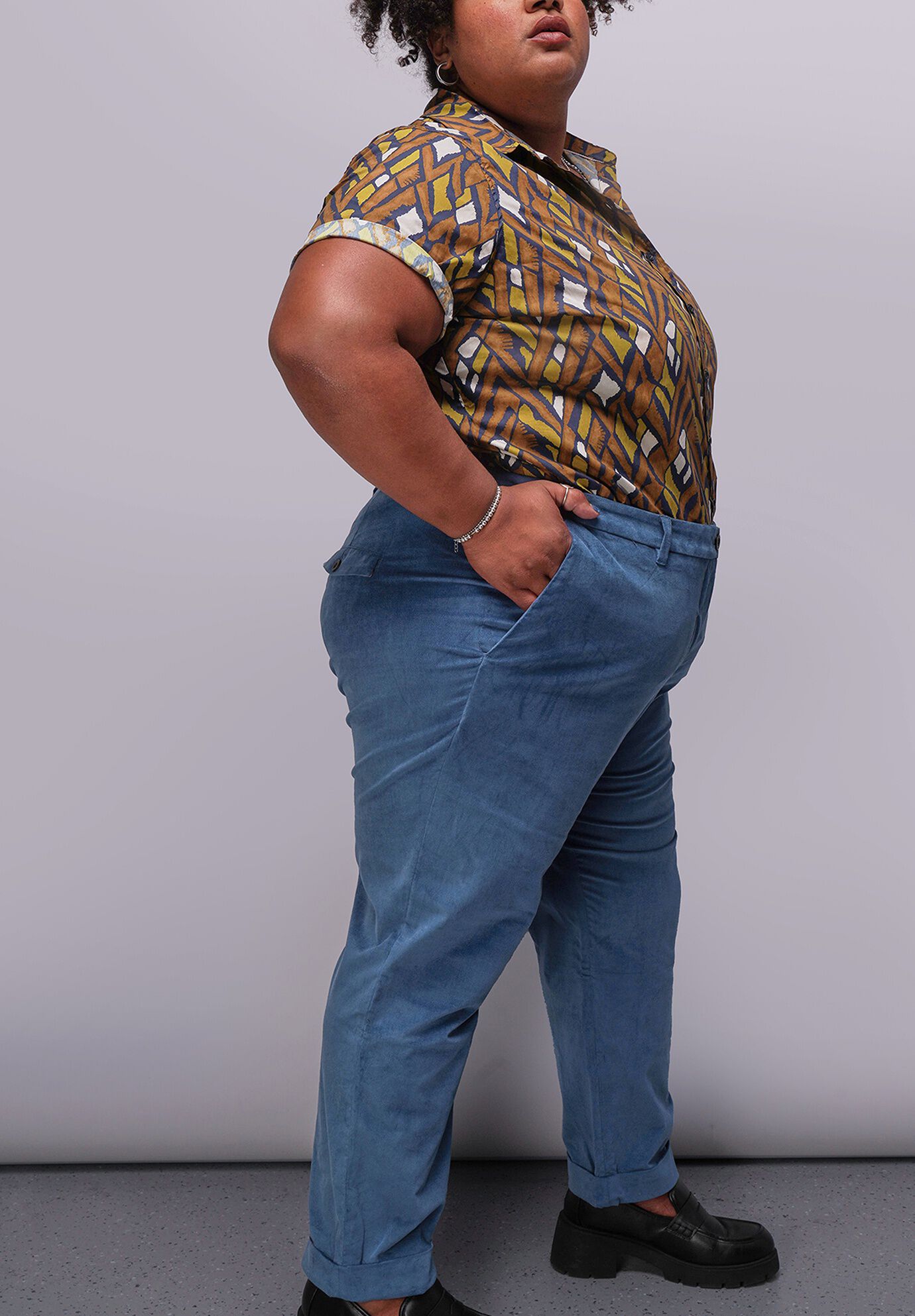 The Empower Velveteen Trouser, OXFORD BLUE / Cornflower Blue, alternate image number 1