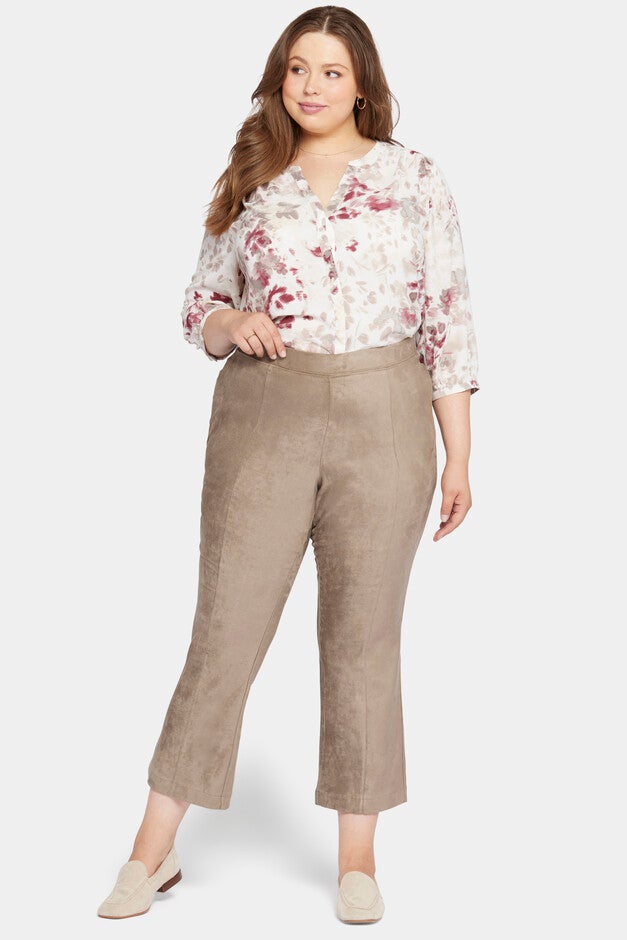 Suede Pull On Slim Bootcut, Saddlewood / Beige, hi-res image number 0