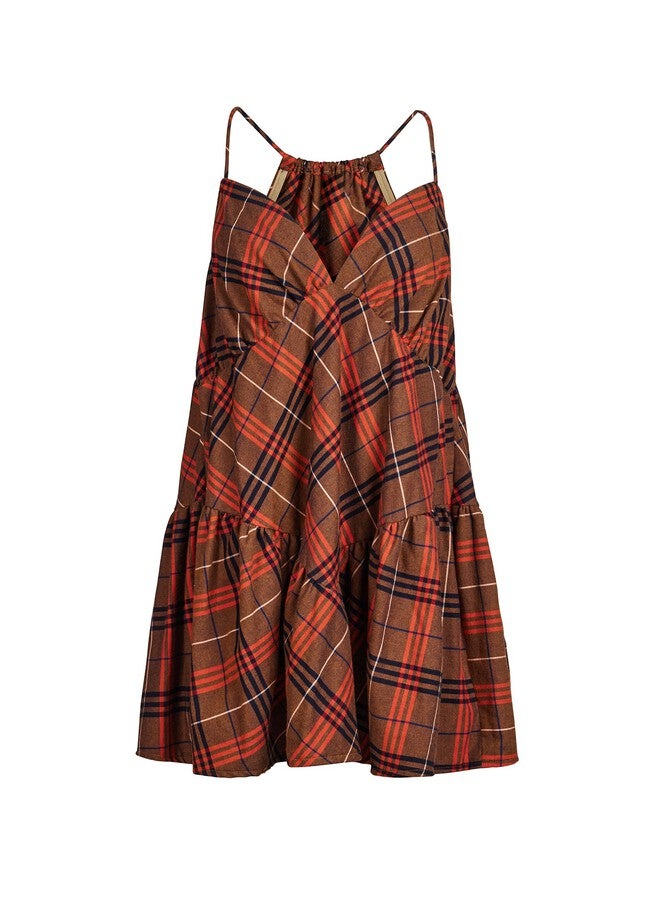 Plaid Mini Dress, Brown / Brown, hi-res image number 0