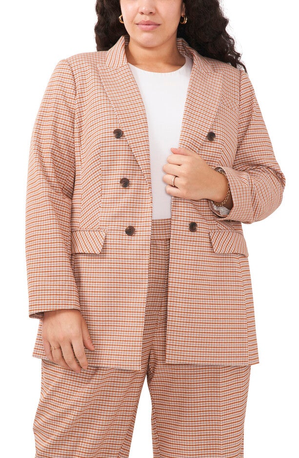 LONG DOUBLE BREASTED BLAZER, GINGER / Brown, hi-res image number 0