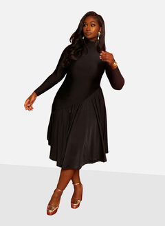 Holly Assymetrical Skater Midi Dress