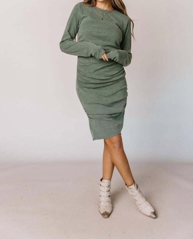 BETTER THAN BASICS LONG SLEEVE DRESS IN ROSEMARY, Rosemary / Light Green, hi-res image number 0
