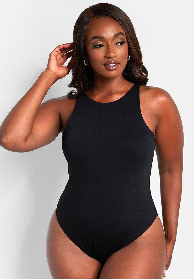 Essential Halter Neck Bodysuit, Black / Black, hi-res image number null