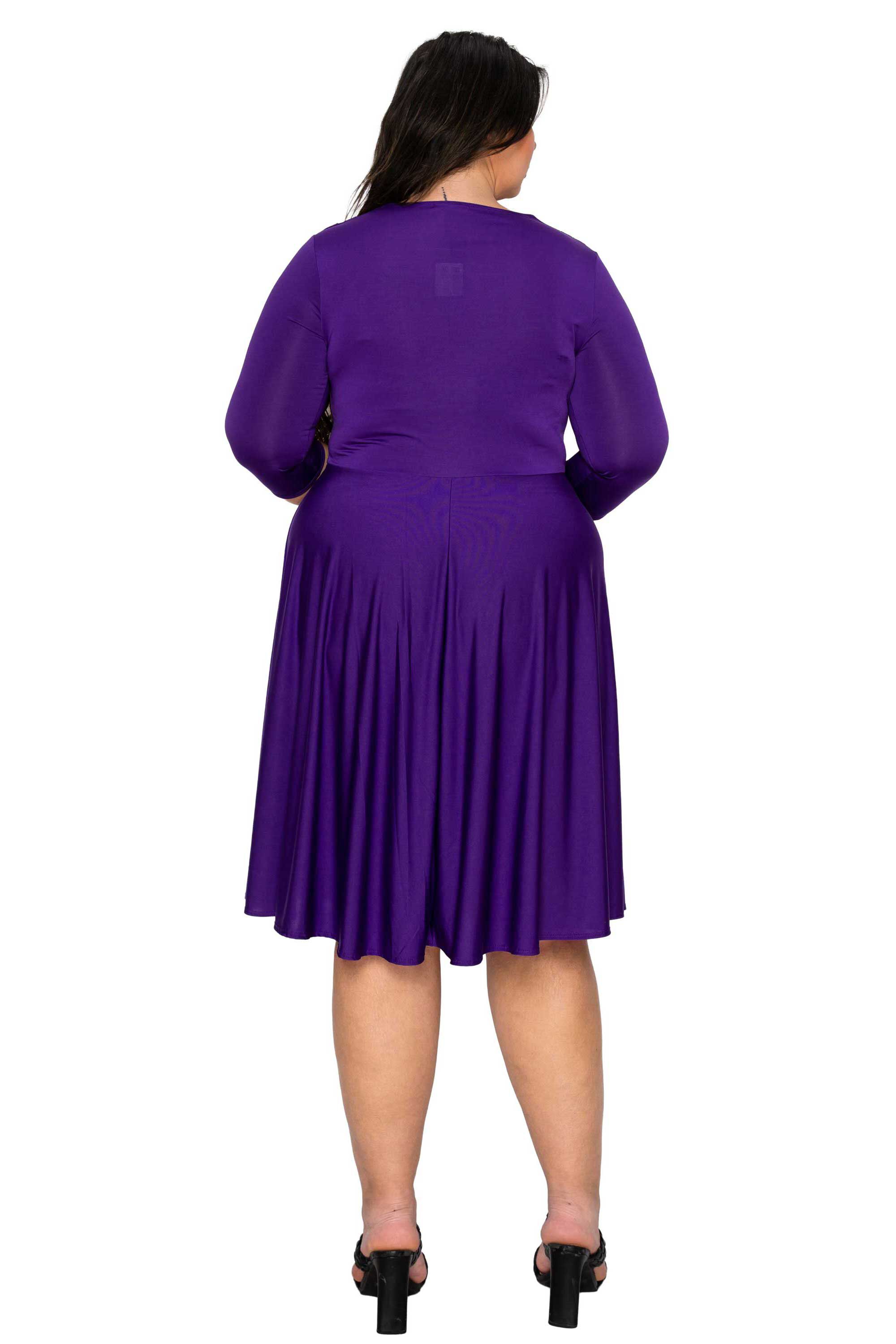 Amoretti Cowl Neck Flare Dress, Purple / Purple, alternate image number 2