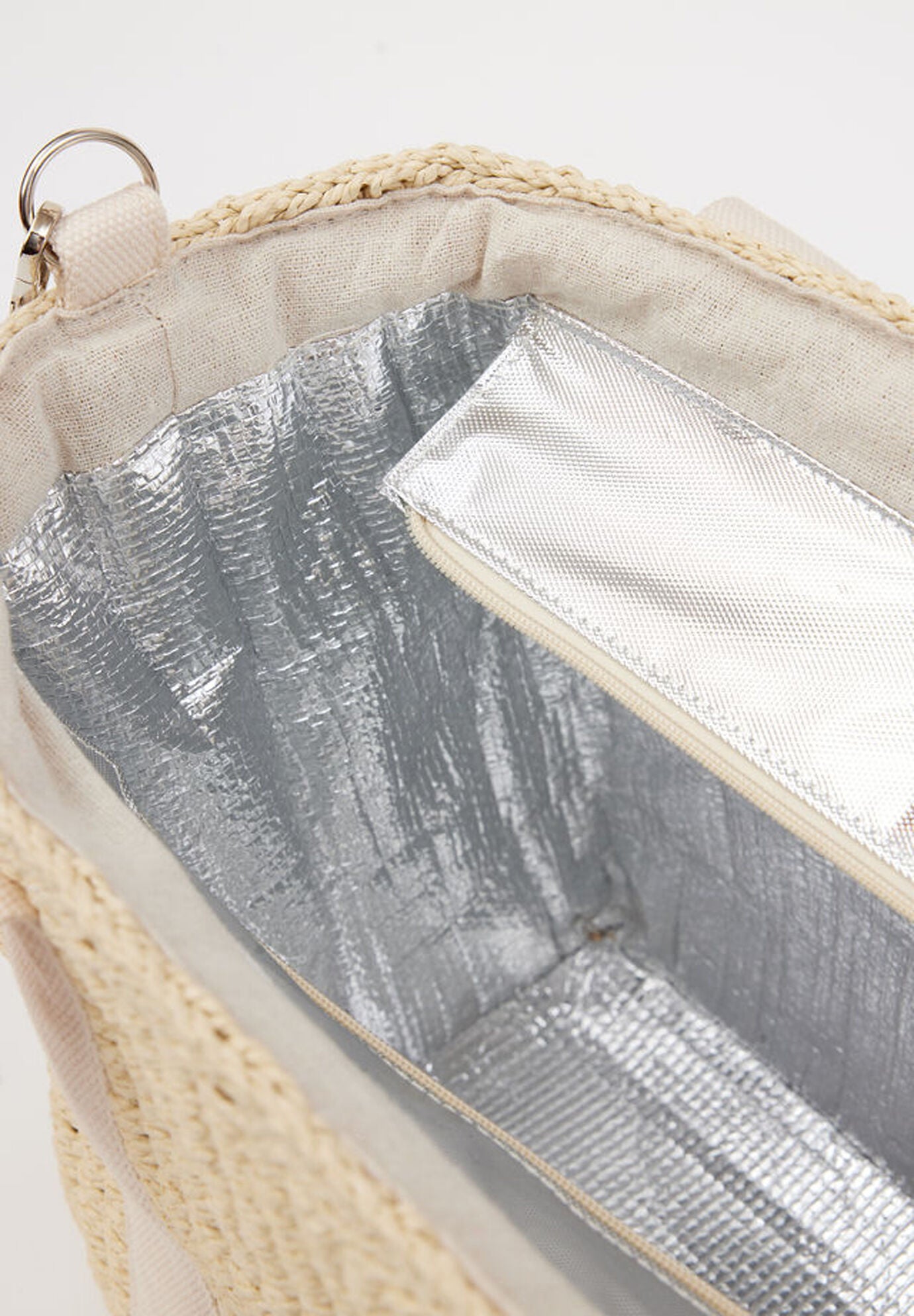 Modern Straw Cooler Tote, Natural / Beige, alternate image number 1