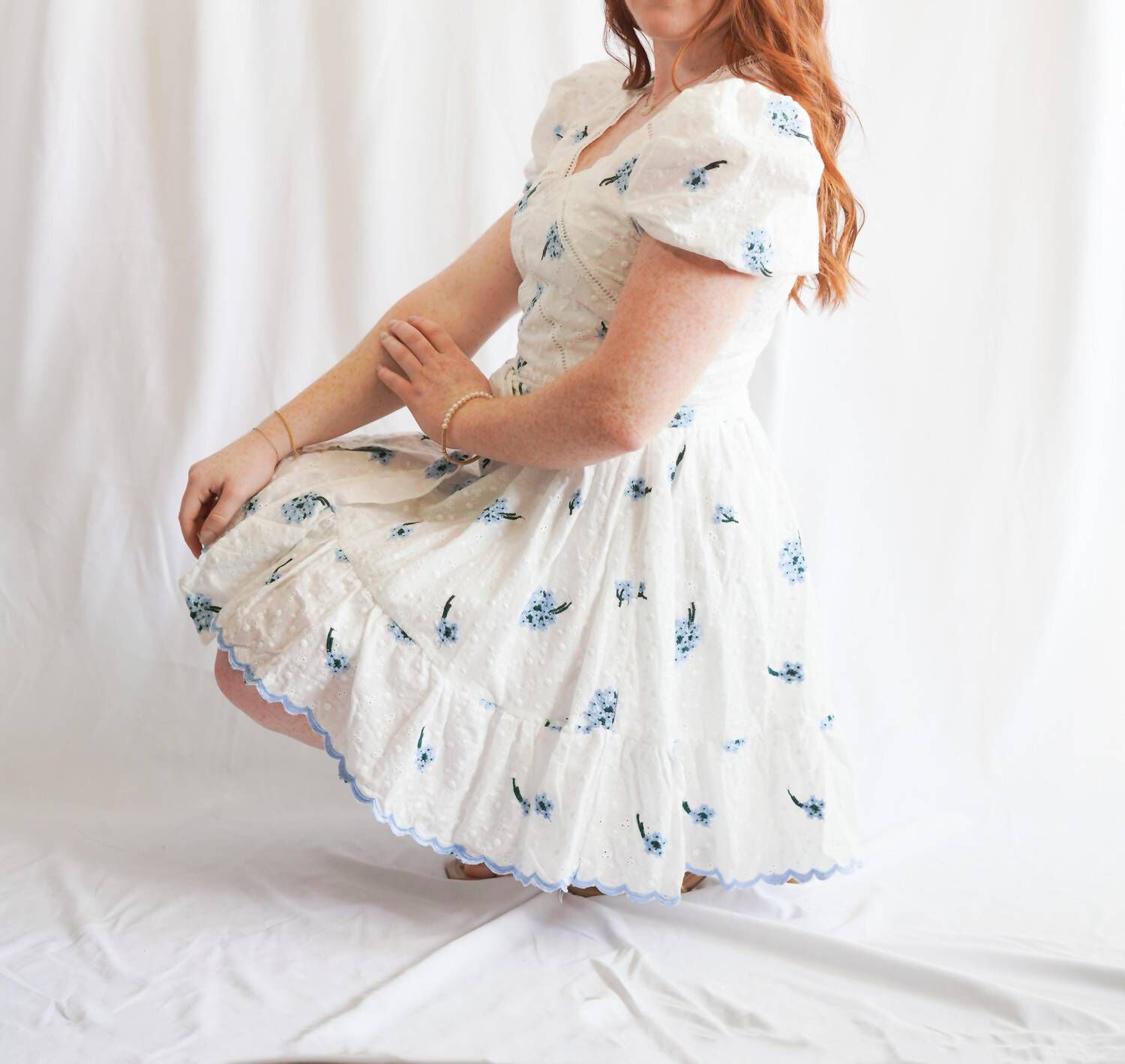 HYDRANGEA DREAMS WHITE SUMMER DRESS IN WHITE, White / White, hi-res image number 0