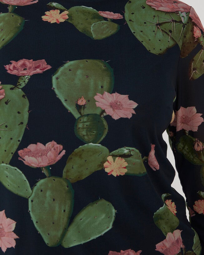 Mezzanine Mesh Top, Print / Navy, alternate image number 4