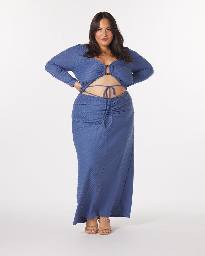 Luna Maxi Skirt, Frost / Dusty Blue, alternate image number 1
