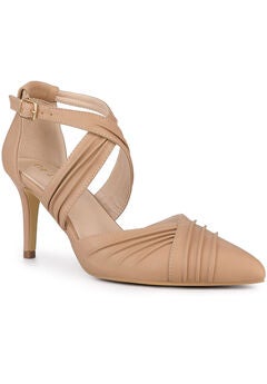 Slouches Cross Strap Pointed Toe Stiletto Heels Pumps