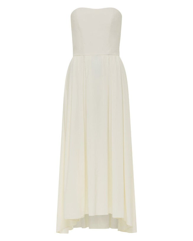 Ezra Charmeuse Midi Dress, Ivory / Ivory, hi-res image number null