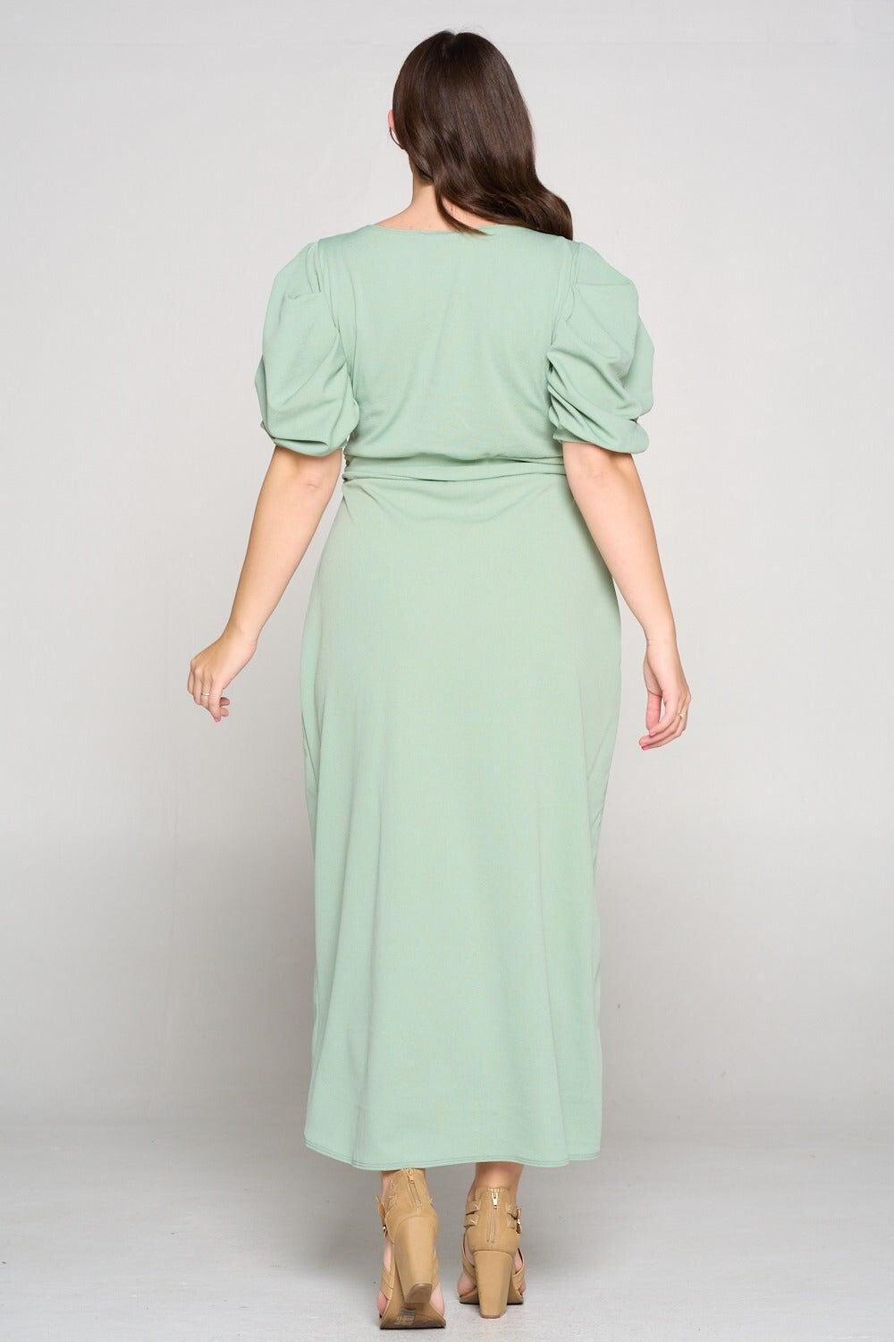 PUFF SLEEVE TULIP WRAP DRESS, , alternate image number 7