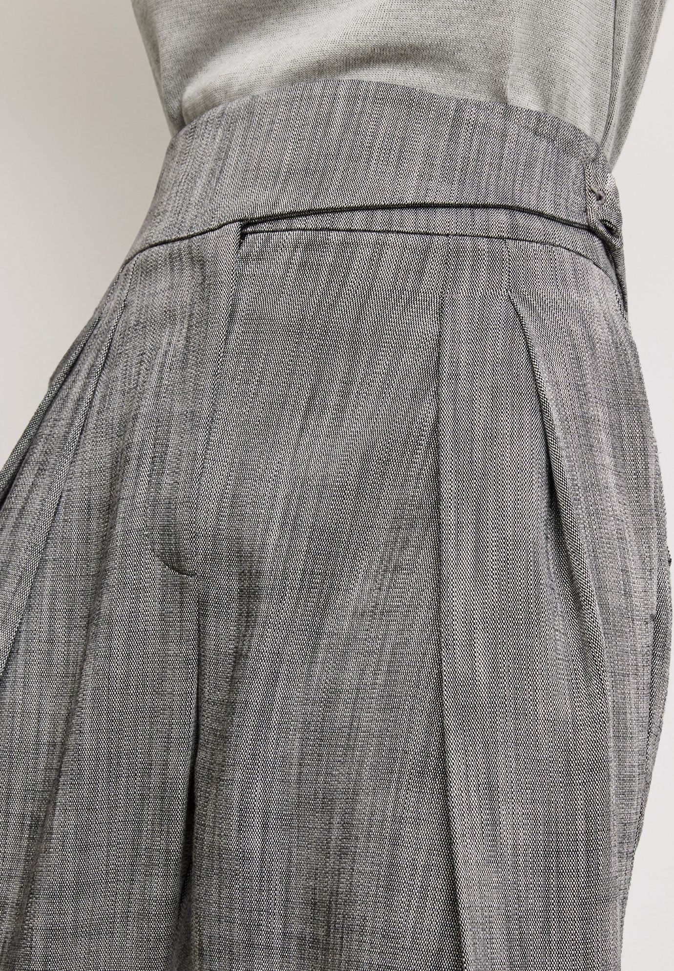 Bronny Cummerbund Trouser - Porto Weave, BlackWhite / Light Grey, alternate image number 1