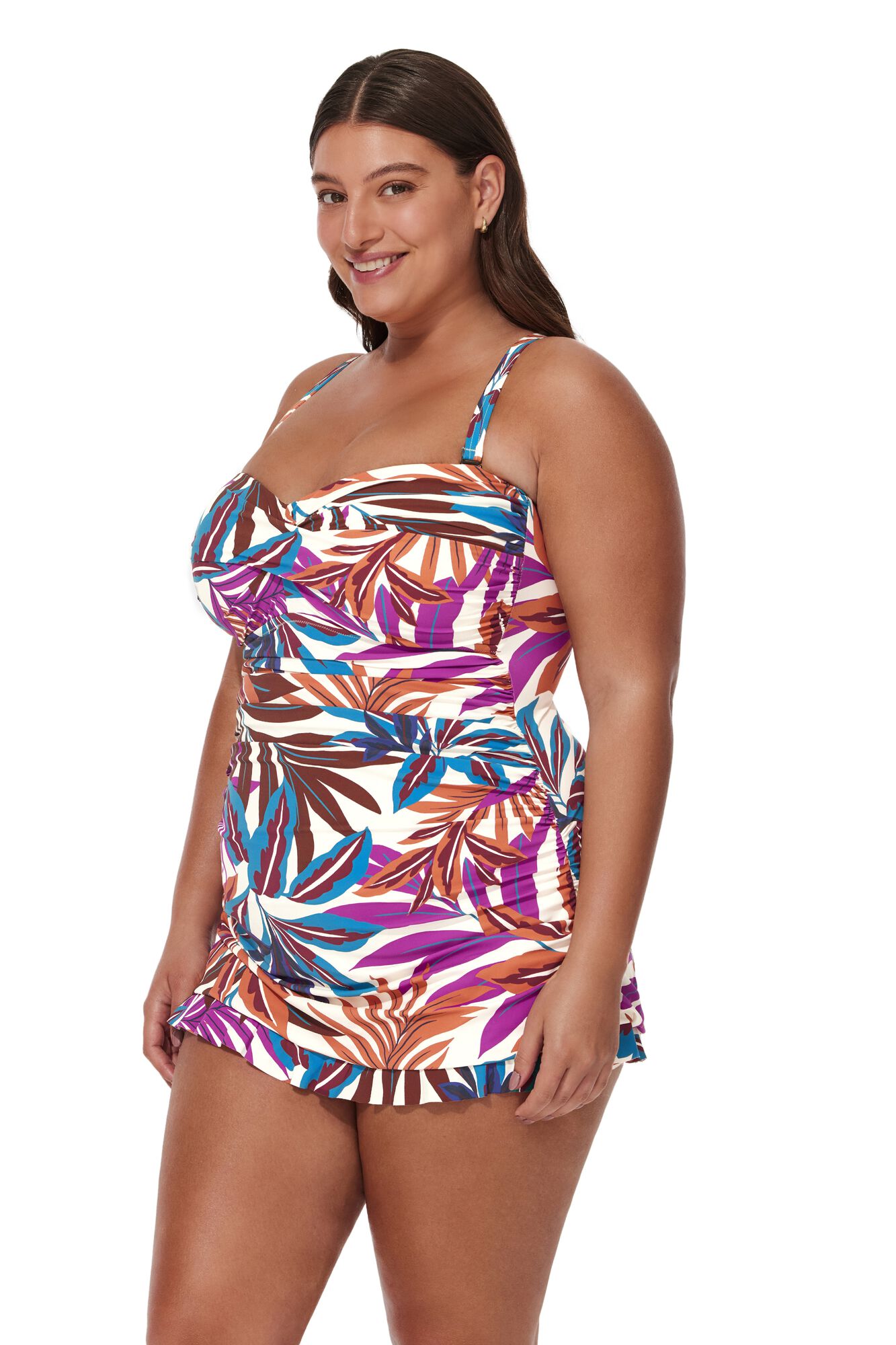 Plantopia Plus Size Bandeau Swimdress, Multi / multi, alternate image number 2